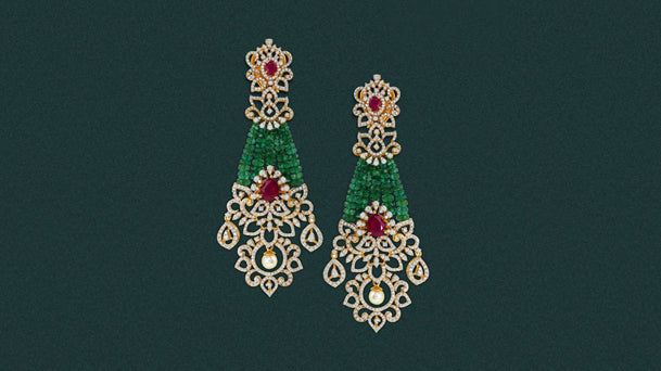 Check out these timeless Emerald & Diamond Earrings