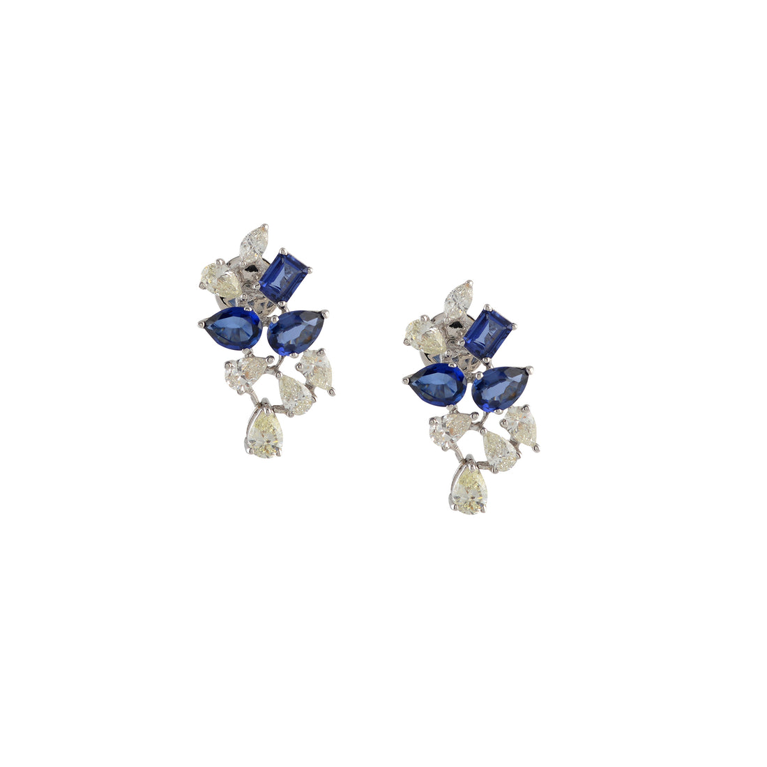 Blue Elegance Swanky Diamond Stud Earrings - Krishna Jewellers Pearls and Gems