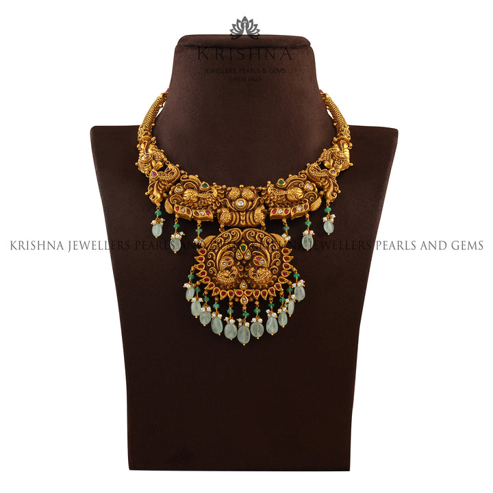 Dainty Short Gold Necklace - Krishna Jewellers Pearls and Gems