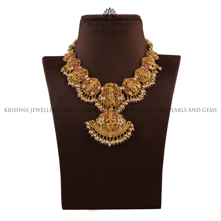 Dasavathar Gold Necklace in Filgree Work - Krishna Jewellers Pearls and Gems