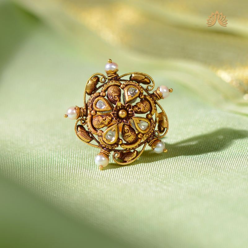 22K Gold Pearl Crafted Ring