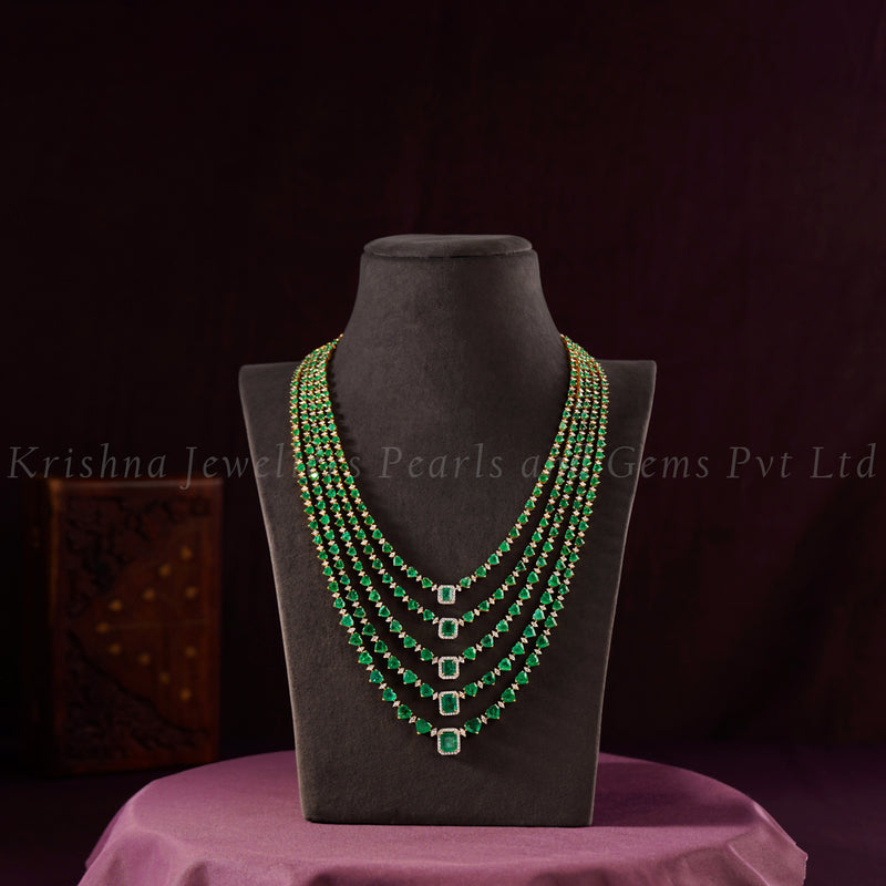 18K Diamond Haram with Emerald Highlights