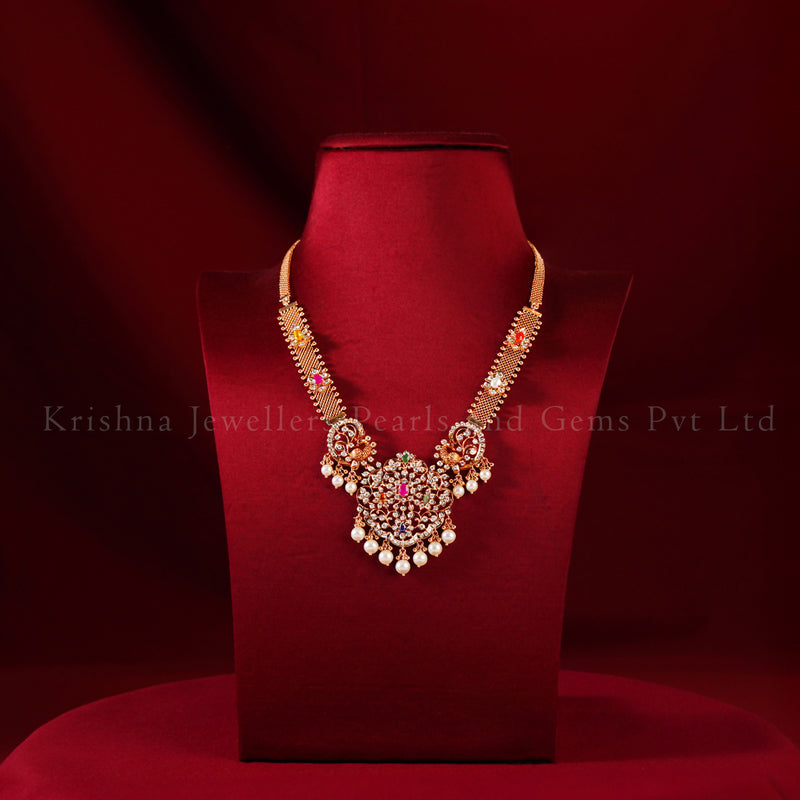 Navaratan Elegance Diamond Necklace (18K)