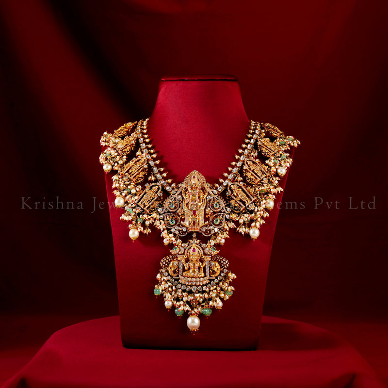 Divine Dashavatara 18K Gold Guttapusalu Necklace