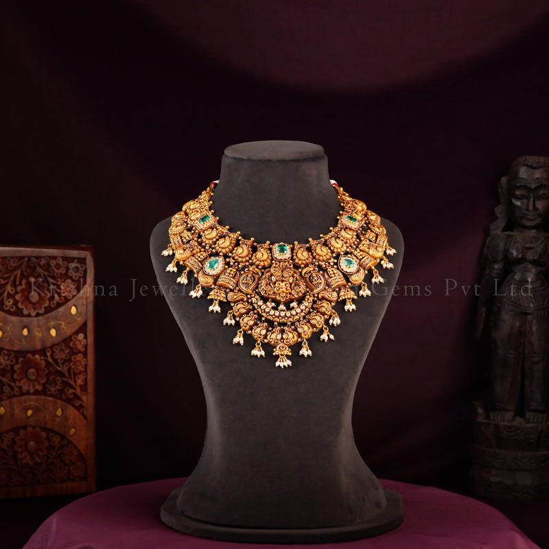 Nakshi Elegance 22K Gold Pearl Choker