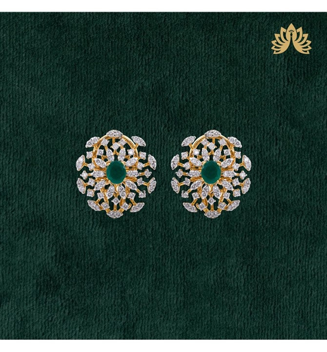 Flower Petals Ear studs crafted using yellow gold