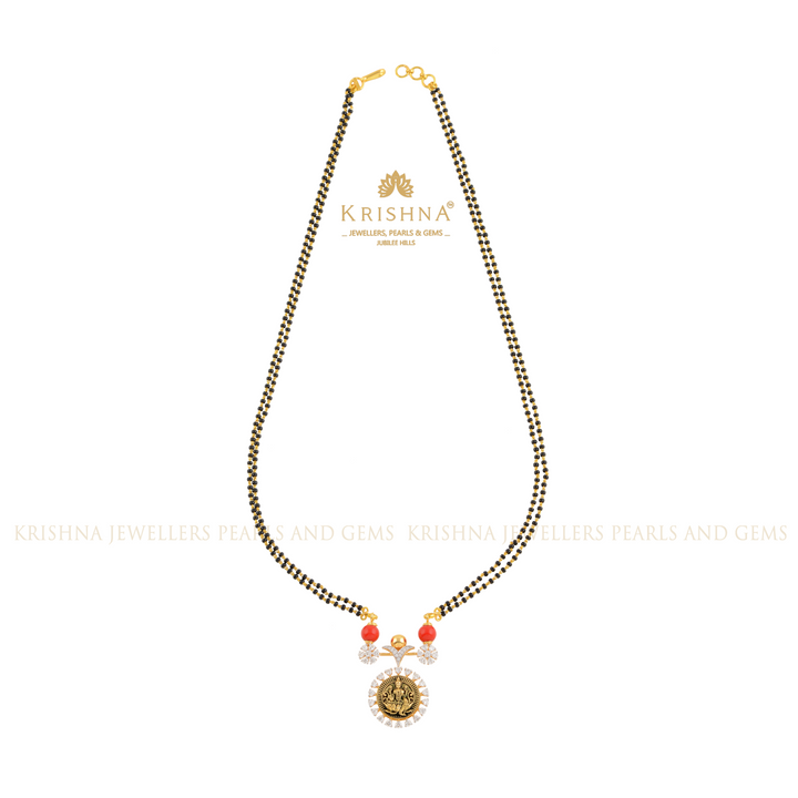 Double Hook Pendant with Black Beads Chain