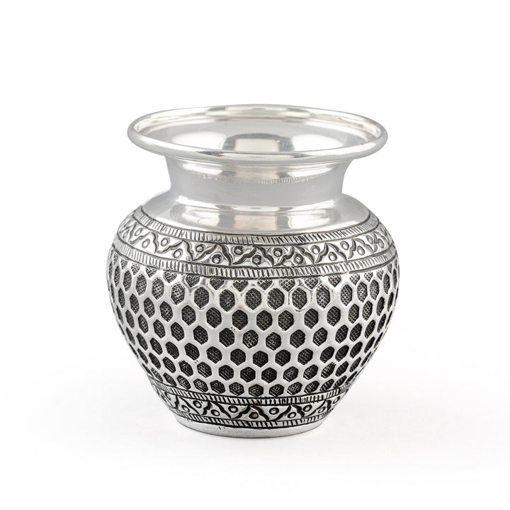 Rustic Handmade Silver Pot - Krishna Jewellers Pearls and Gems