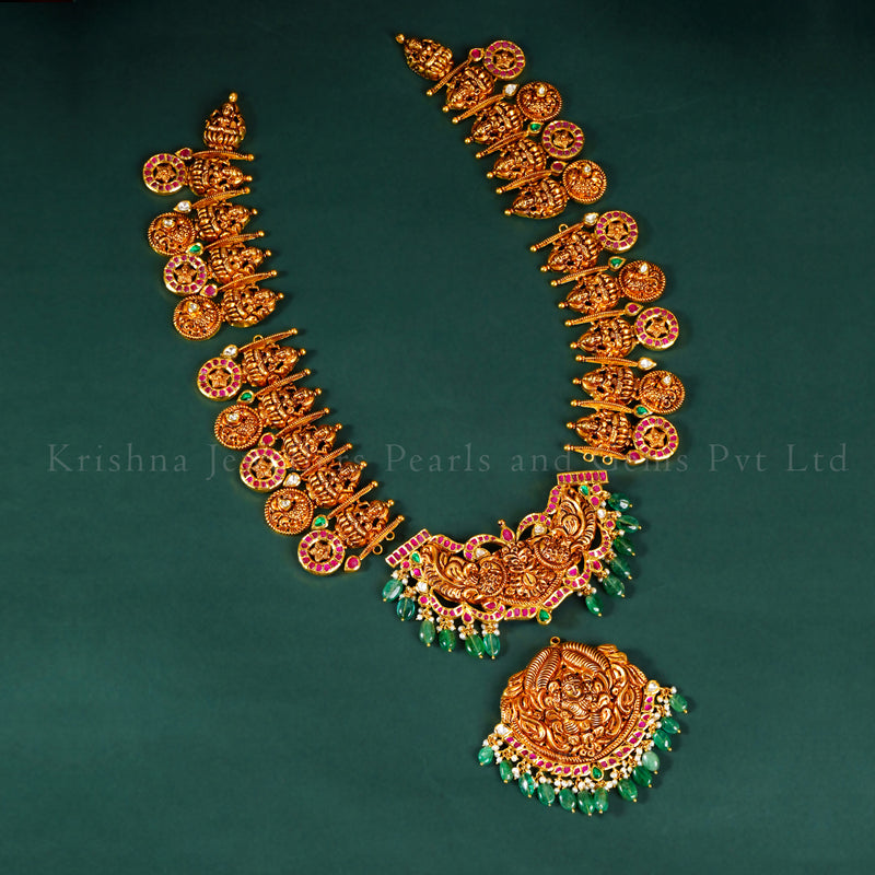 22K Nakshi Kundan Detachable Bottu Mala
