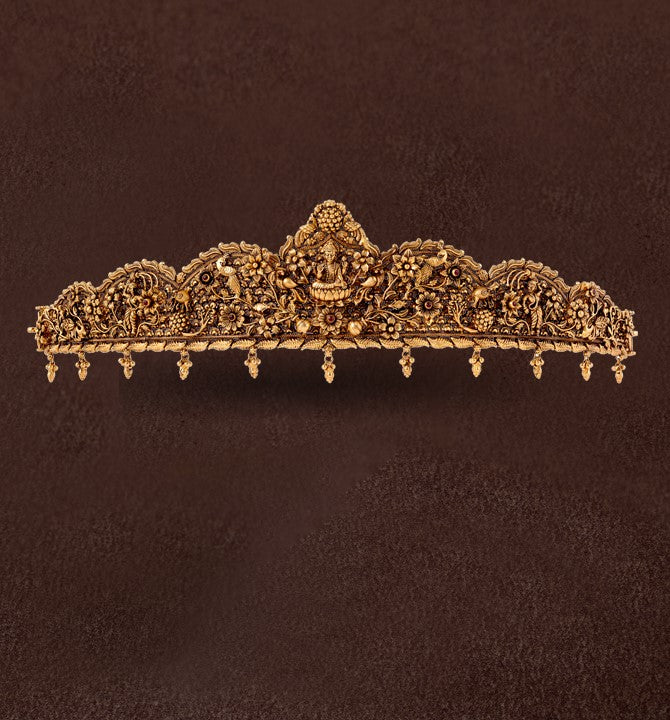 Lakshmi Themed Yellow Gold Vaddiyanam