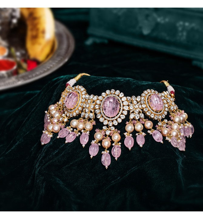 Polki Choker Necklace gold in yellow