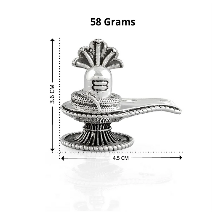 Divine Silver Shivling With Sheshnag
