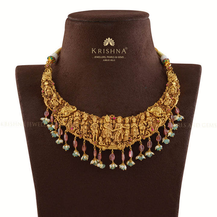 Venkateshwara Kalayanam Gold Necklace - Krishna Jewellers Pearls and Gems