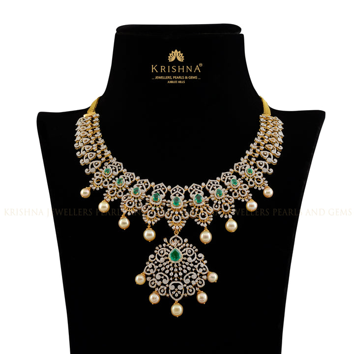 Mesmerizing Luxy Diamond Necklace - Krishna Jewellers Pearls and Gems