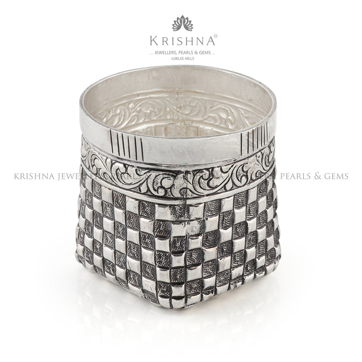 Silver Vase in Brit Motif - Krishna Jewellers Pearls and Gems