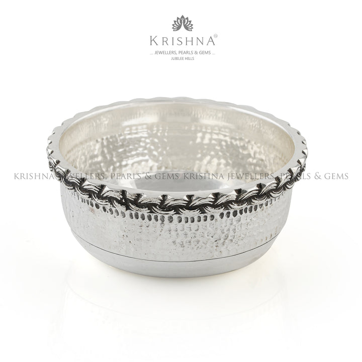 Antique Pure Silver Bowl - Krishna Jewellers Pearls and Gems