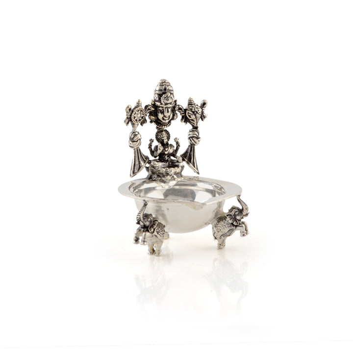 Laxmi And Lord Venkateshwar Deepam In Silver - Krishna Jewellers Pearls and Gems