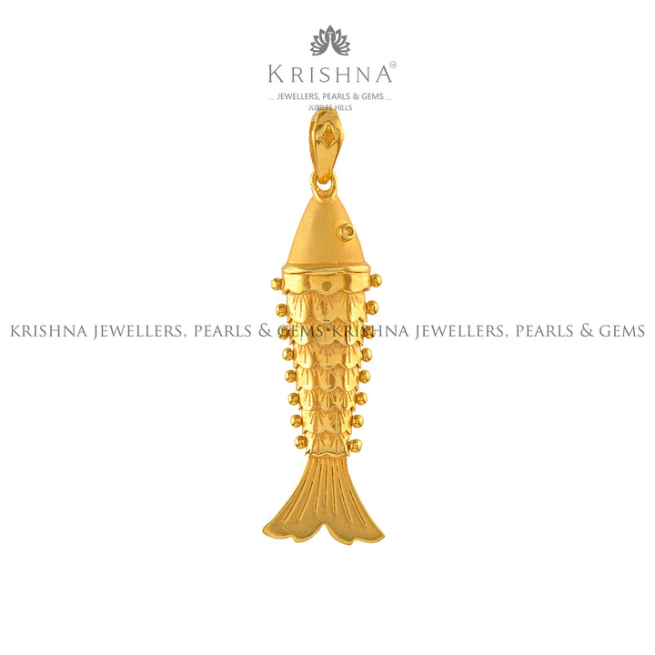 Golden Fish Locket - Krishna Jewellers Pearls and Gems