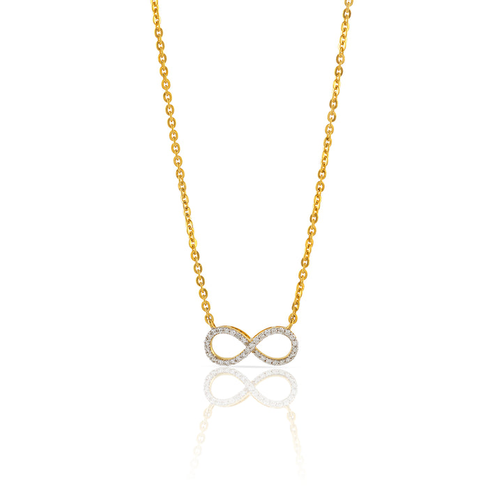 Gold Chain Infinity Diamond Pendant - Krishna Jewellers Pearls and Gems