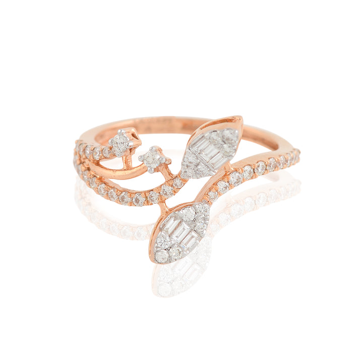 Sleek Rose Gold Diamond Ring - Krishna Jewellers Pearls and Gems