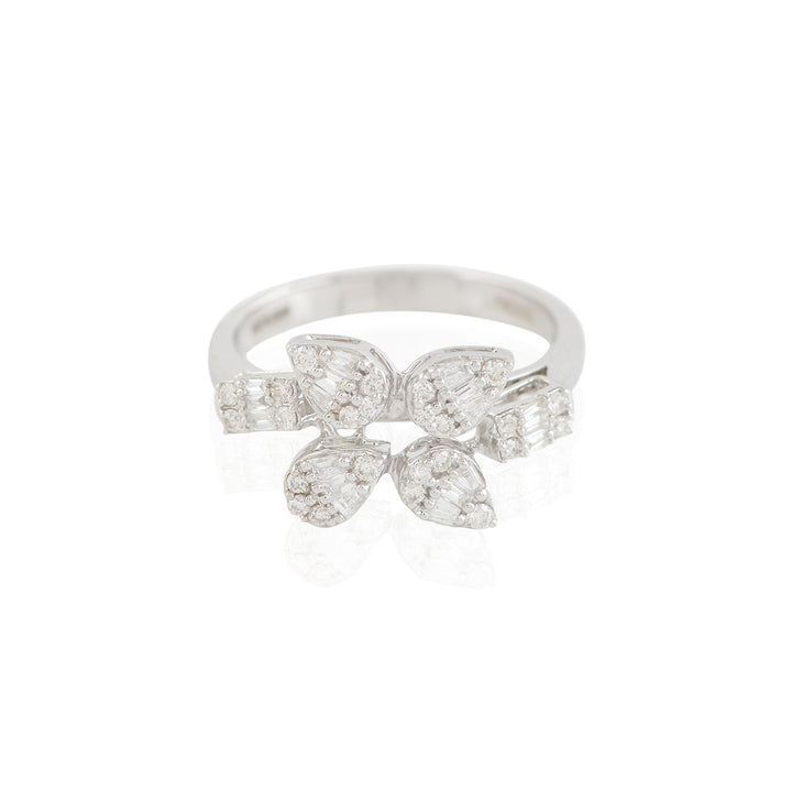 Regal Pear Cut Floral Diamond Ring - Krishna Jewellers Pearls and Gems