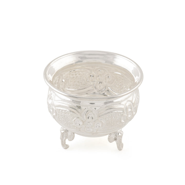 Silver Bowl with Three Elephant Legs Design