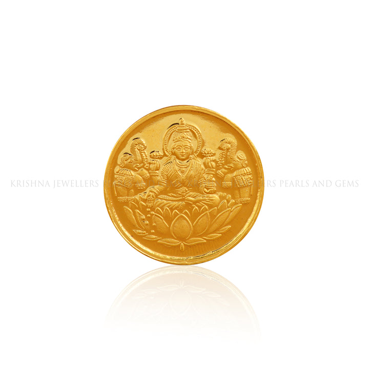 20 Gram Gold Coin With Lakshmi Motif - Krishna Jewellers Pearls and Gems