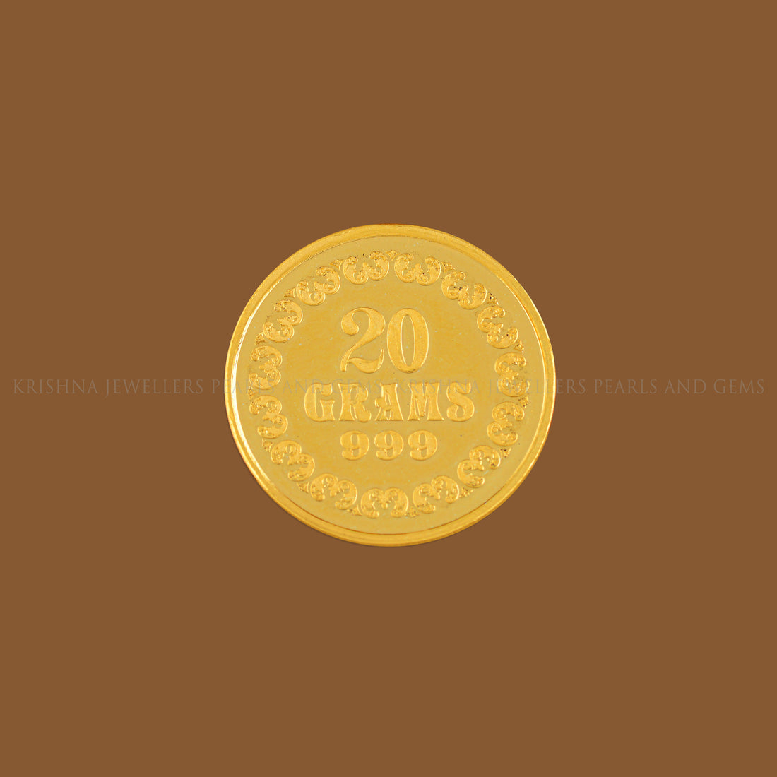 20 Gram Gold Coin With Lakshmi Motif - Krishna Jewellers Pearls and Gems