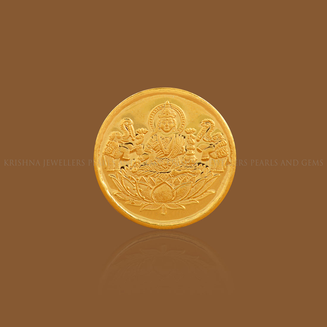 10 Grams Gold Coin 24k with Lakshmi Motif - Krishna Jewellers Pearls and Gems
