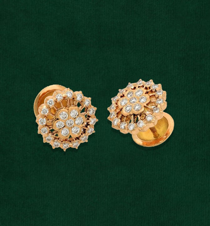 Gold Diamond Stud Earrings