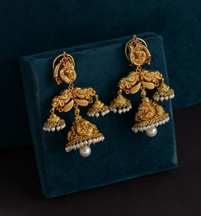 Regal Peacock Gold Jhumka