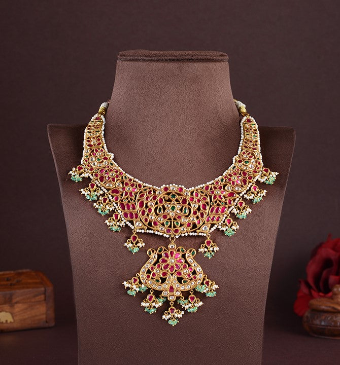 Floral Gold Kundan Necklace