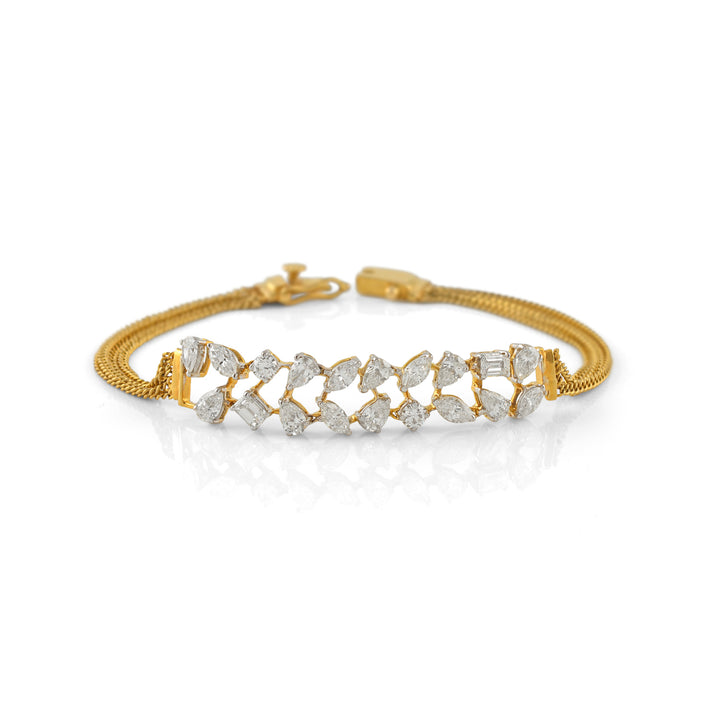 Luxe Leaf work Diamond Bracelet - Krishna Jewellers Pearls and Gems