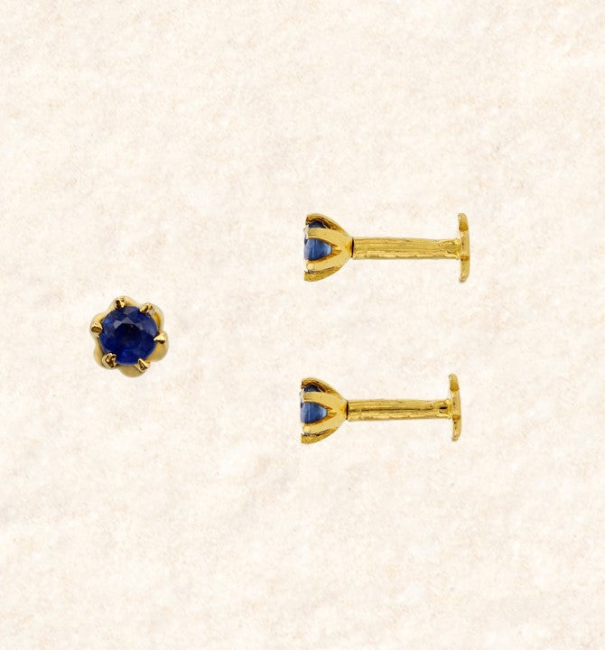 Blue Sapphire Nose Pin