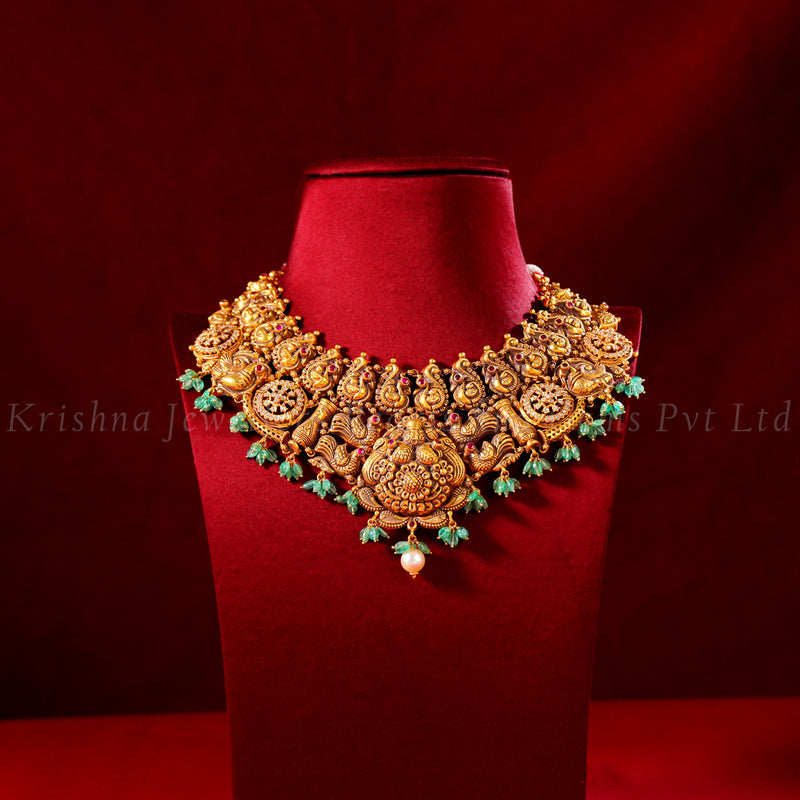 Classic Nakshi Choker with Peacock Motifs