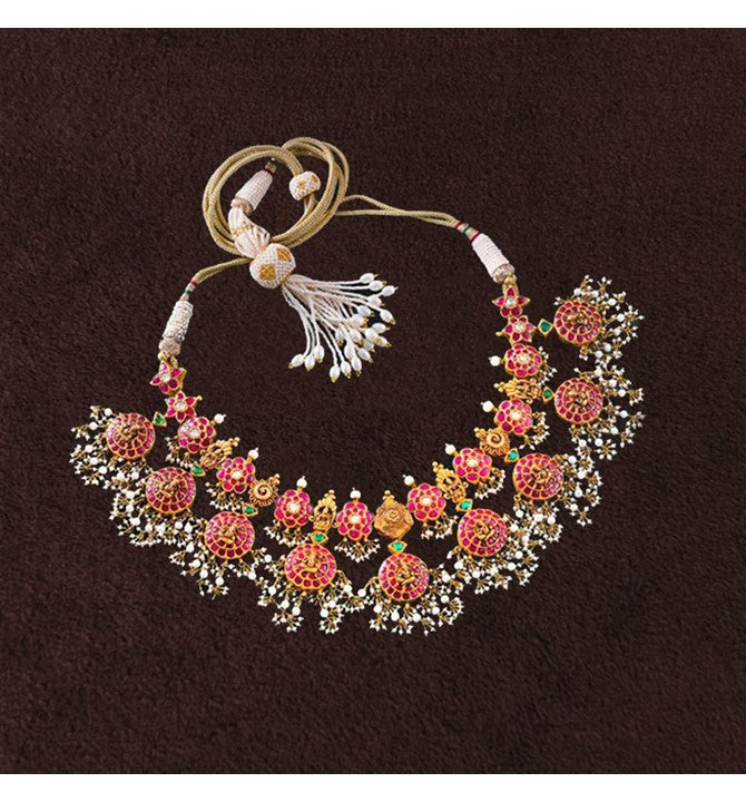 Kempu Kundan Pearl Necklace
