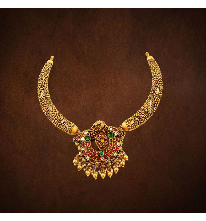 kundan yellow gold Kanti necklace