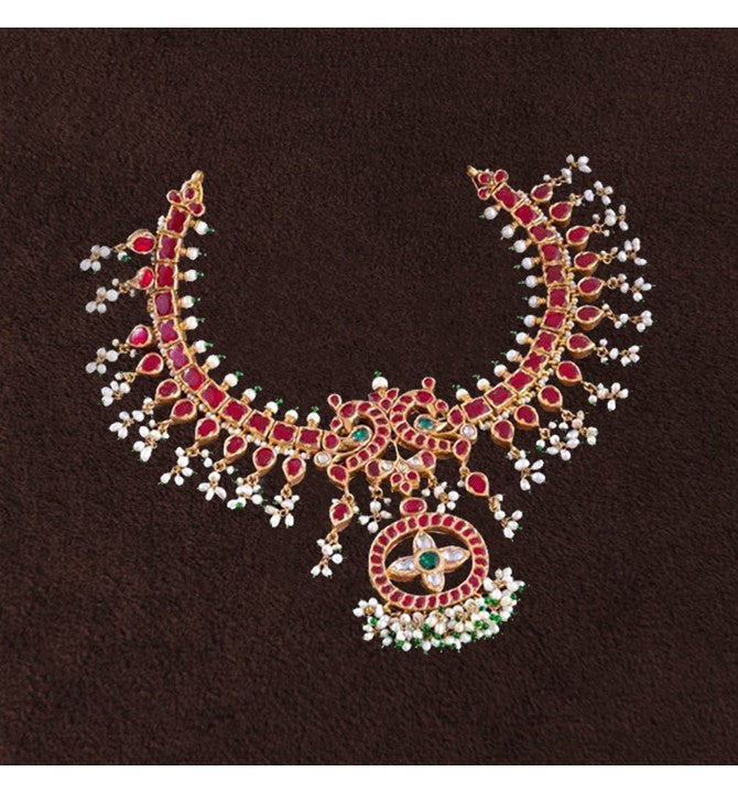 Kempu kundan necklace