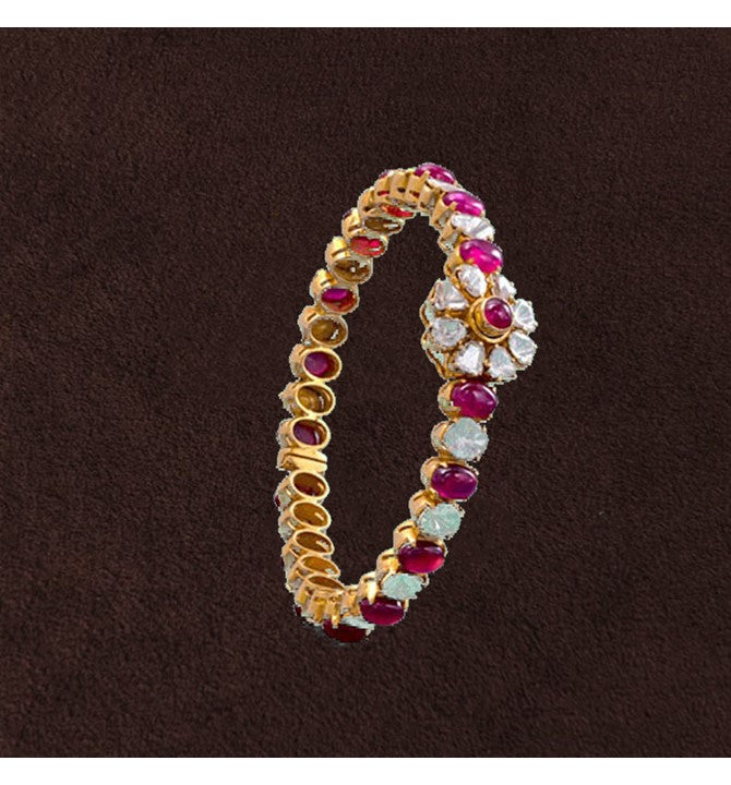 Ruby & polki kundan bangle