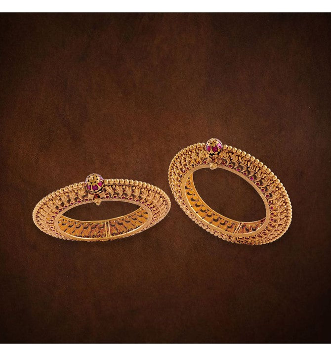 Peacock Gold Kada Bangles