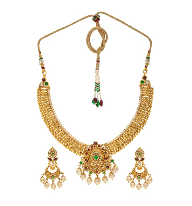 Gold Kundan Necklace Set
