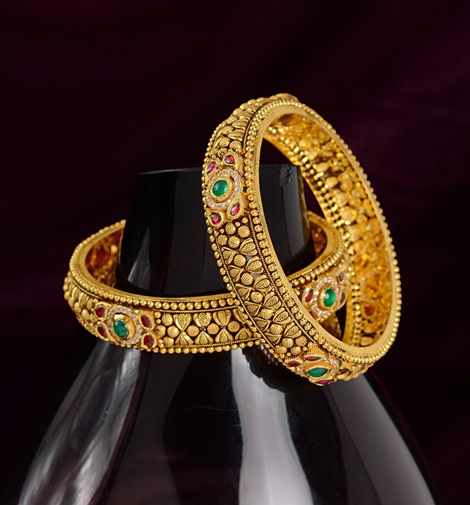 Semi Antique Gold Bangle