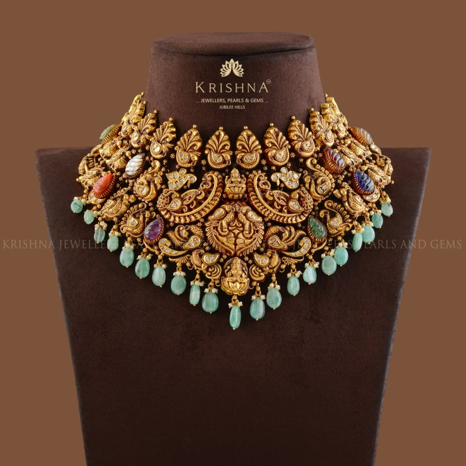 Navaratna Nakshi Gold Choker Necklace