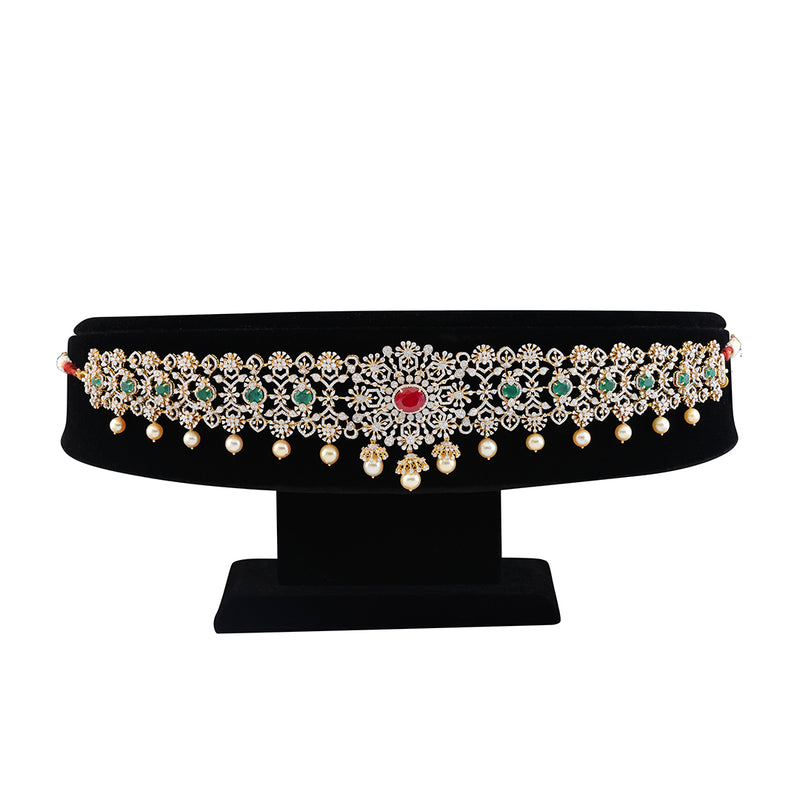 Diamond Vaddanam in Floral Motif
