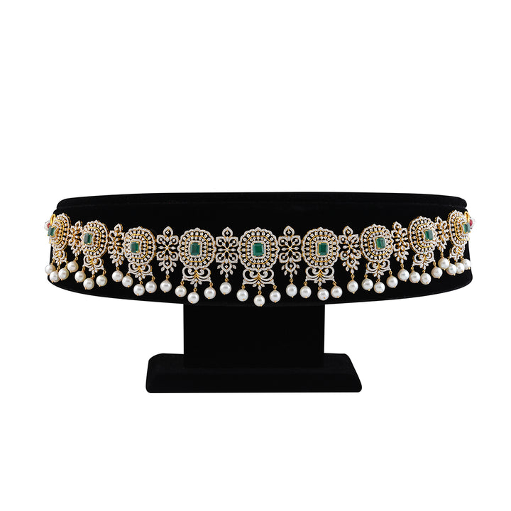 18K South Indian Diamond Vaddanam - Krishna Jewellers Pearls and Gems