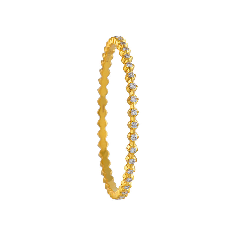 Plain Single Line Diamond Bangle Sets