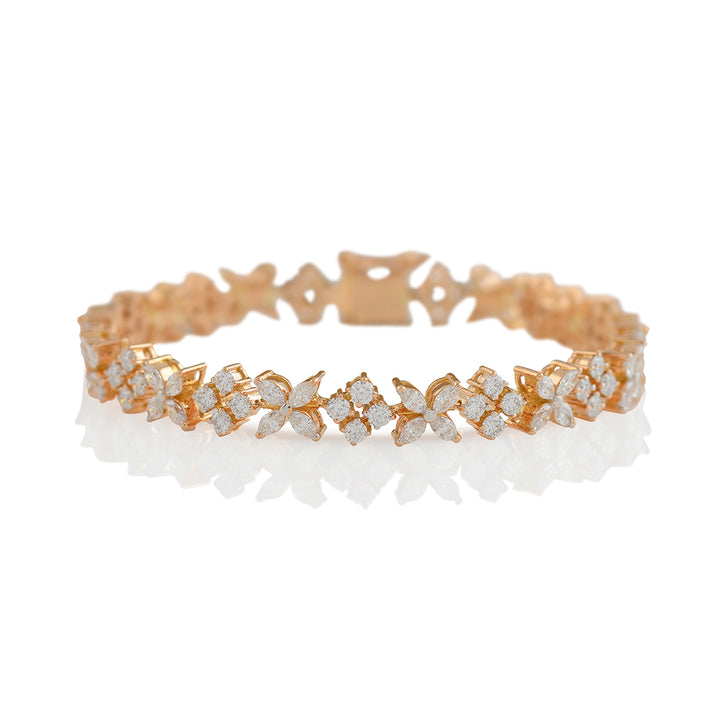 Floral diamond bracelet - Krishna Jewellers Pearls and Gems