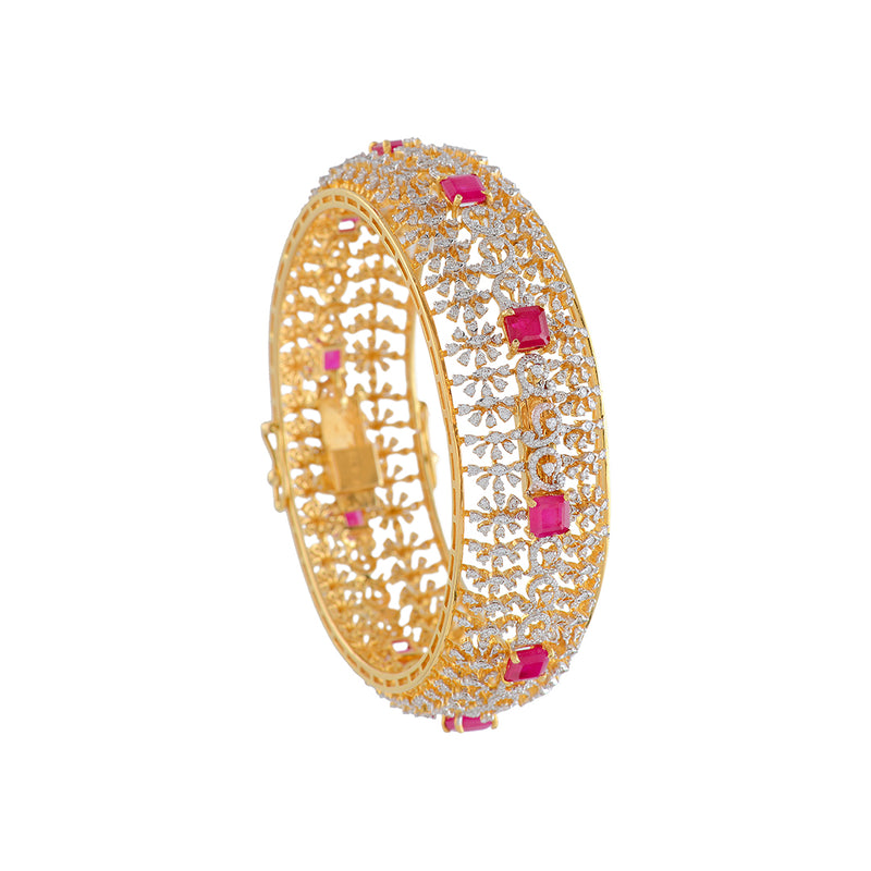 Queenly Floral Diamond Bangles