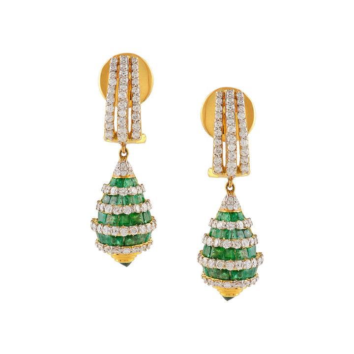 Conch Motif Diamond Earrings - Krishna Jewellers Pearls and Gems