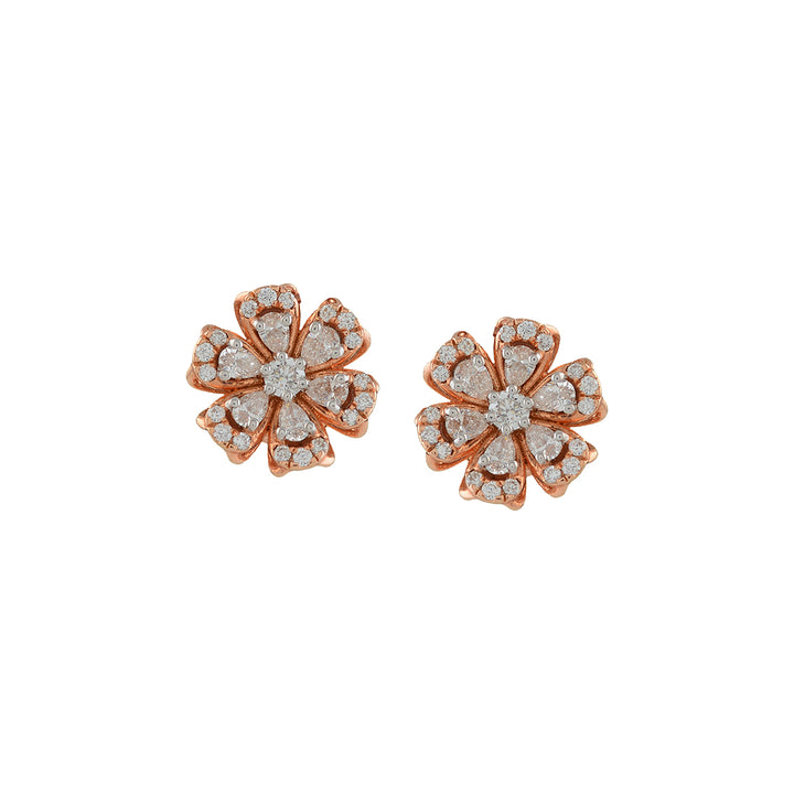 Flower Diamond Studs - Krishna Jewellers Pearls and Gems